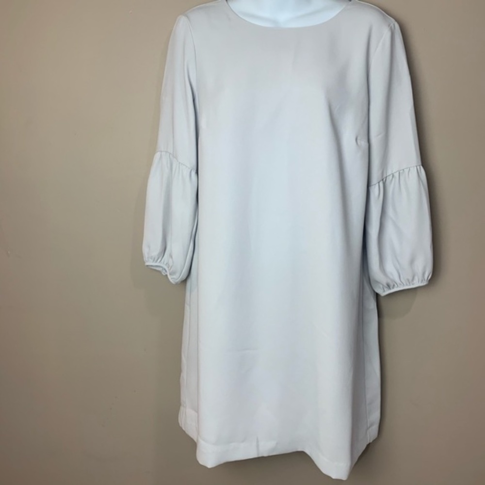 Ann Taylor Grey Shift Dress with Ballon Sleeves